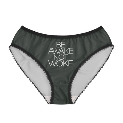 "Be Awake Not Woke" #2, Women's Briefs (Hail Cloud Grey)