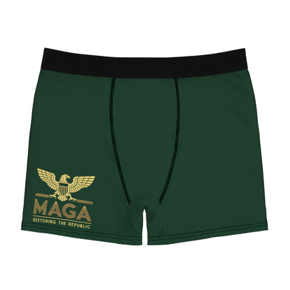 "MAGA - Restoring the Republic", Men's Boxer Briefs (Monsoon Green)