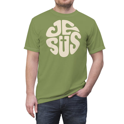 "Retro Jesus", Unisex T-shirt (Sage Green)
