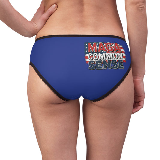 "MAGA Common Sense" #01, Women's Briefs (Patriot Blue)