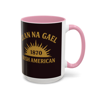 "Clan na Gael - Irish American", Colorful Mugs (11oz, 15oz) (Seal Brown)