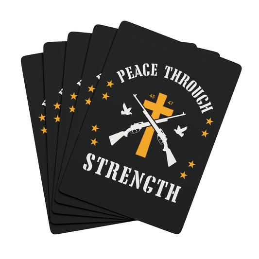 "Peace Through Strength" #01, Political Playing Cards (70's Black)