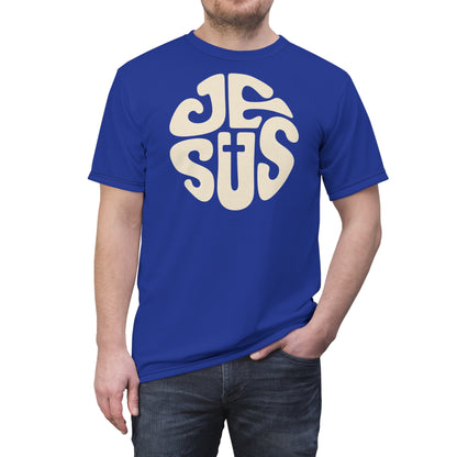 "Retro Jesus", Unisex T-shirt (Klein Blue)