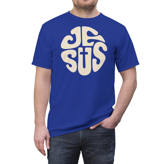 "Retro Jesus", Unisex T-shirt (Klein Blue)