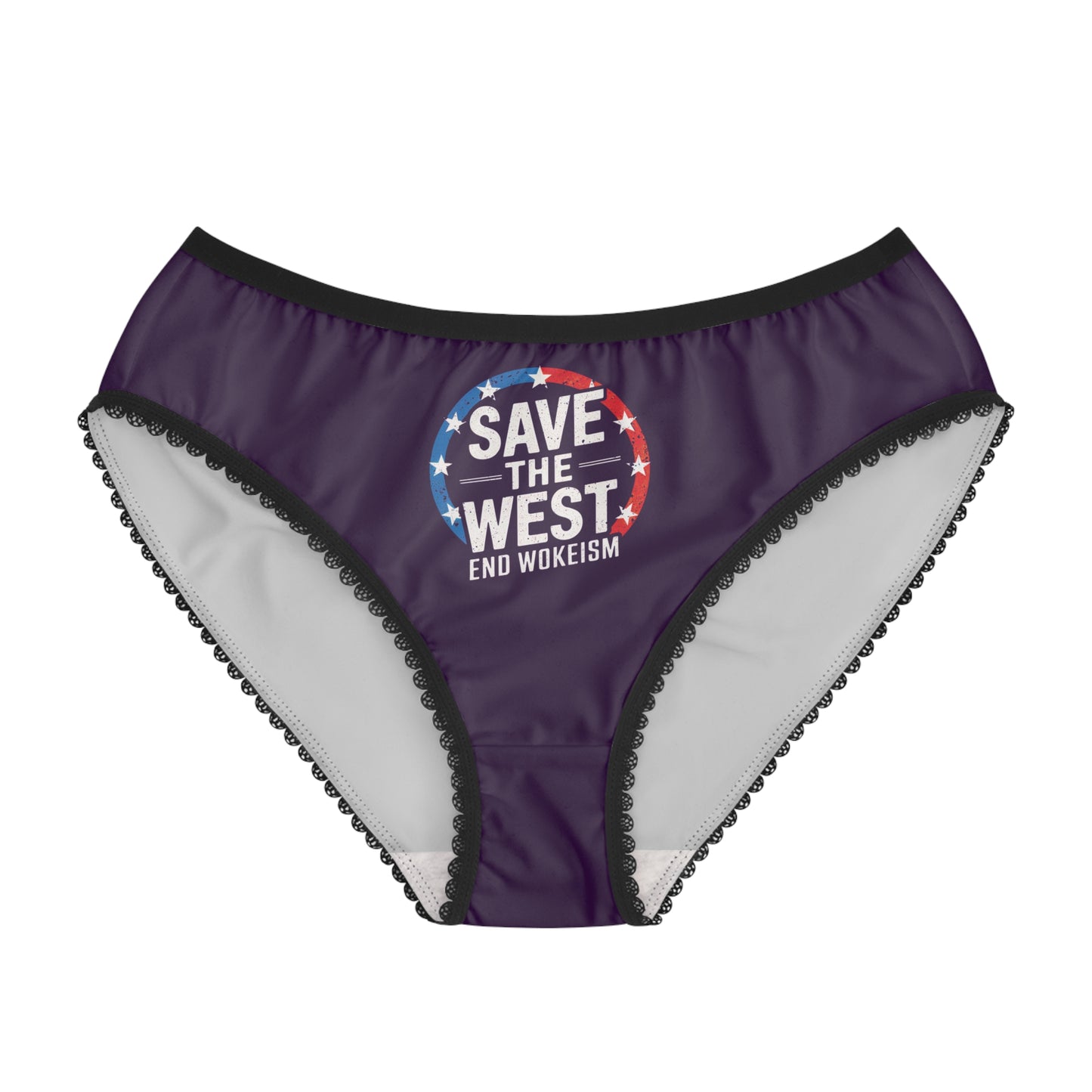 "Save the West - End Wokeism", Women's Briefs (Imperial Plum)