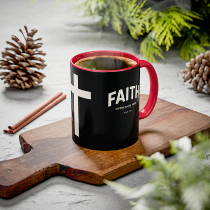 "Faith Overcomes Fear", Colorful Mugs (11oz, 15oz)