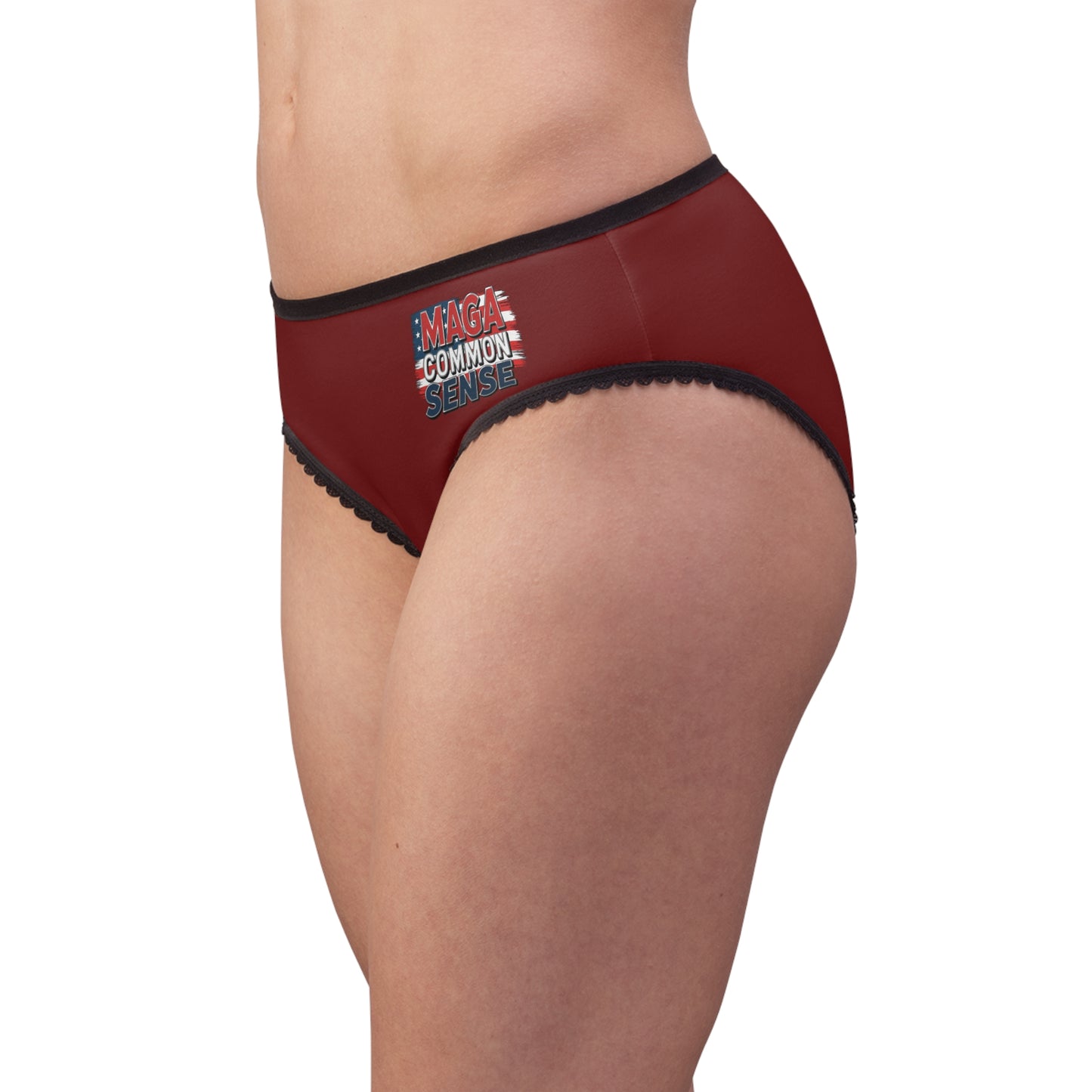 "MAGA Common Sense" #01, Women's Briefs (Spartan Red)