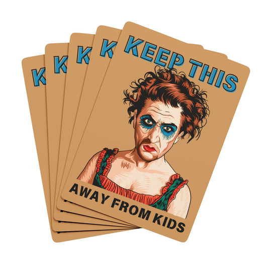 "Keep This Away from Kids", Cultural Playing Cards (Golden Brown)