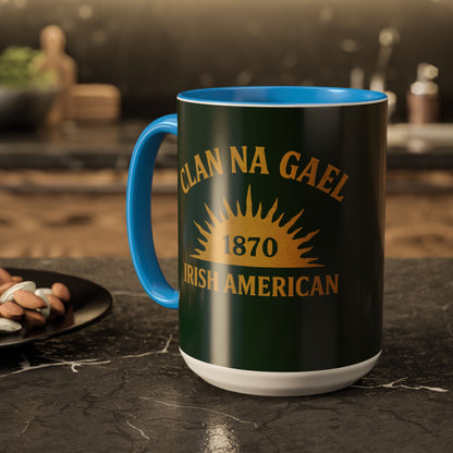 "Clan na Gael - Irish American", Colorful Mugs (11oz, 15oz) (Fenian Green)