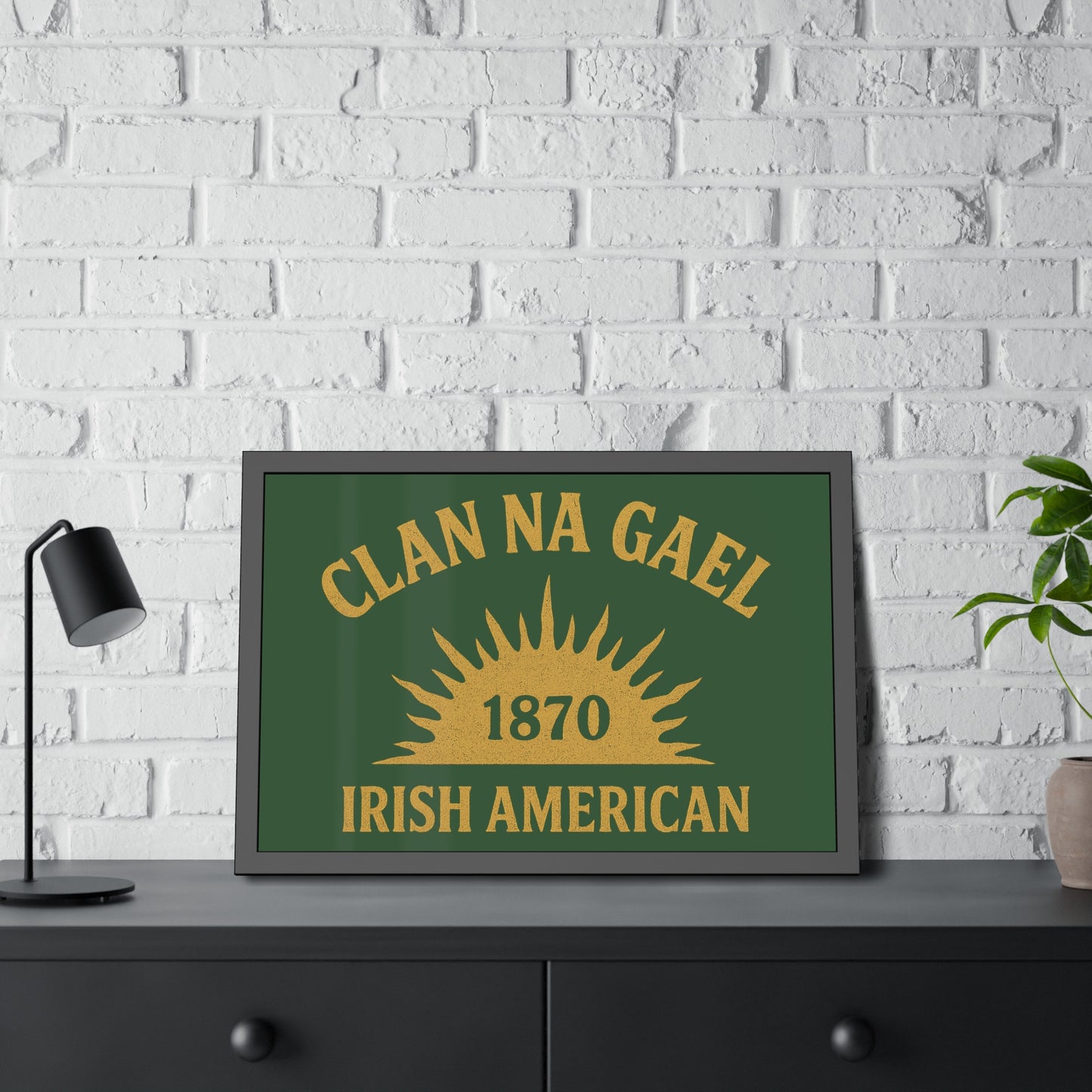 "Clan na Gael - Irish American", Framed Paper Poster (Brithemain Green)