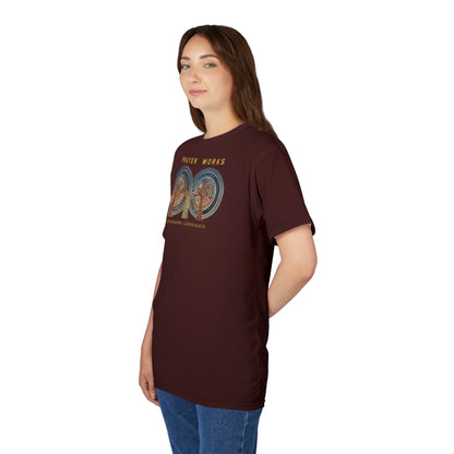 "Prayer Works – Gaelic Christian", Wearable Fine Art Unisex T-shirt (Mahogany)