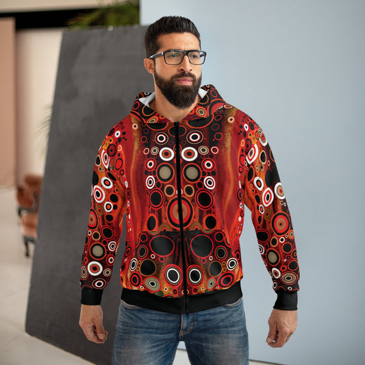 "Abstract #08", Unisex Wearable Art Zip Hoodie