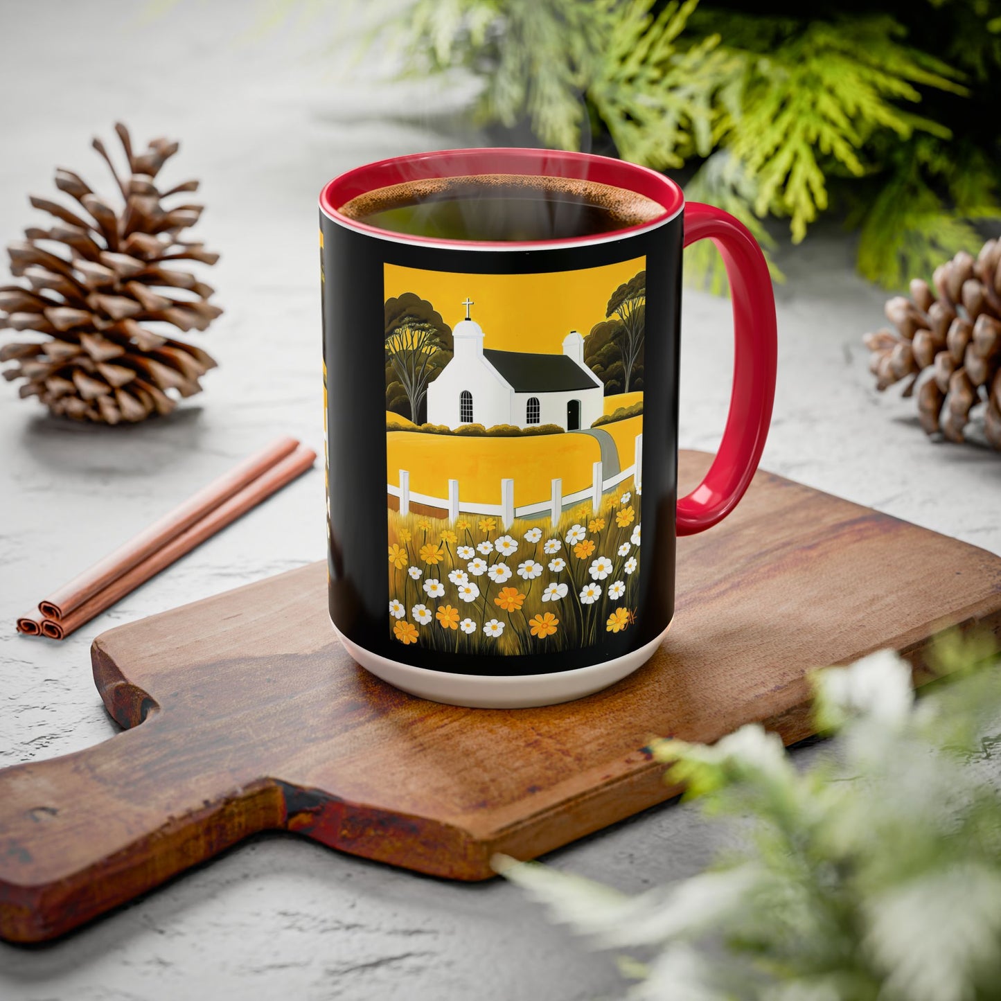 "Eaglais a’ Bhuidhe (Gaelic) - The Church of Golden Hope (English)", Colorful Mugs (11oz & 15oz)