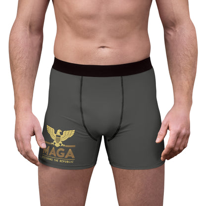 "MAGA - Restoring the Republic", Men's Boxer Briefs (Panzer Grey)