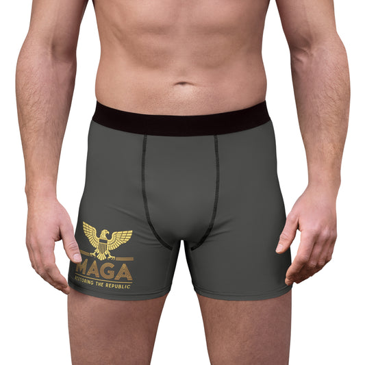 "MAGA - Restoring the Republic", Men's Boxer Briefs (Panzer Grey)