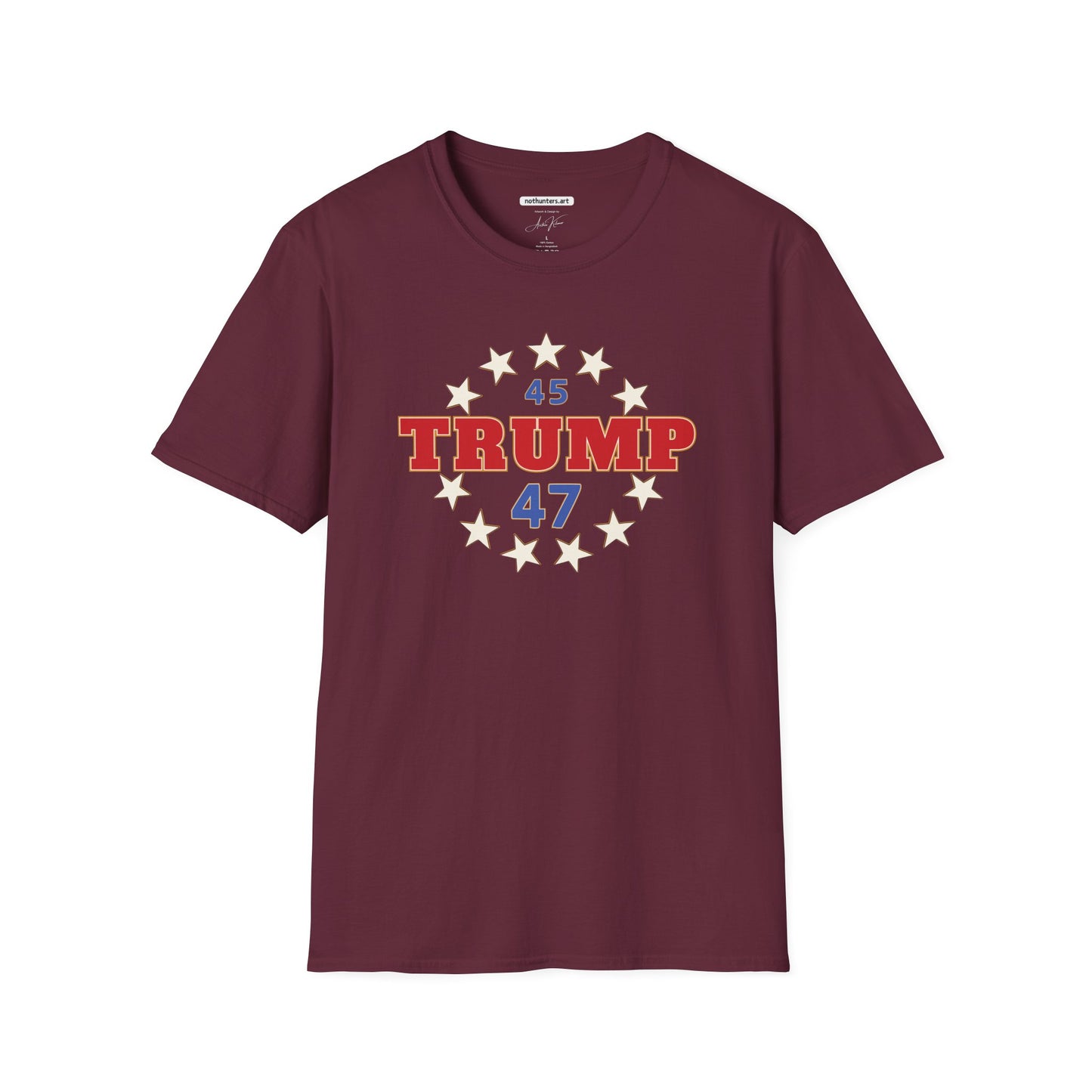 "Trump 45-47 Circle of Stars", Unisex Softstyle T-Shirt