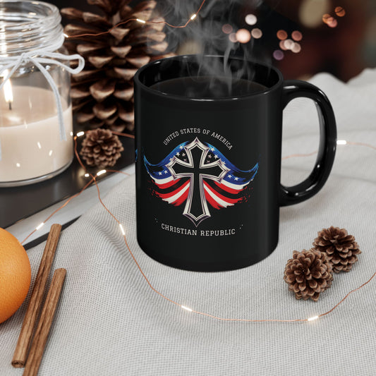 "USA Christian Republic" #05, Black Mug (11oz & 15oz)