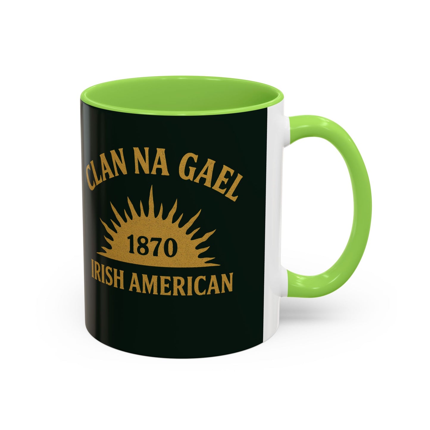 "Clan na Gael - Irish American", Colorful Mugs (11oz, 15oz) (Túath Green)