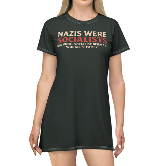 "Nazis were Socialists", T-Shirt Dress (Jadeblack)