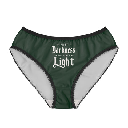 "First Darkness Then Comes Light" #02, Women's Briefs (Monsoon Green)
