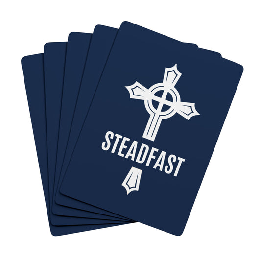 "Steadfast Cross", Christian Playing Cards (Cambridge Blue)