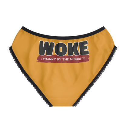 "Woke - Tyranny by the Minority", Women's Briefs (School Bus Yellow)