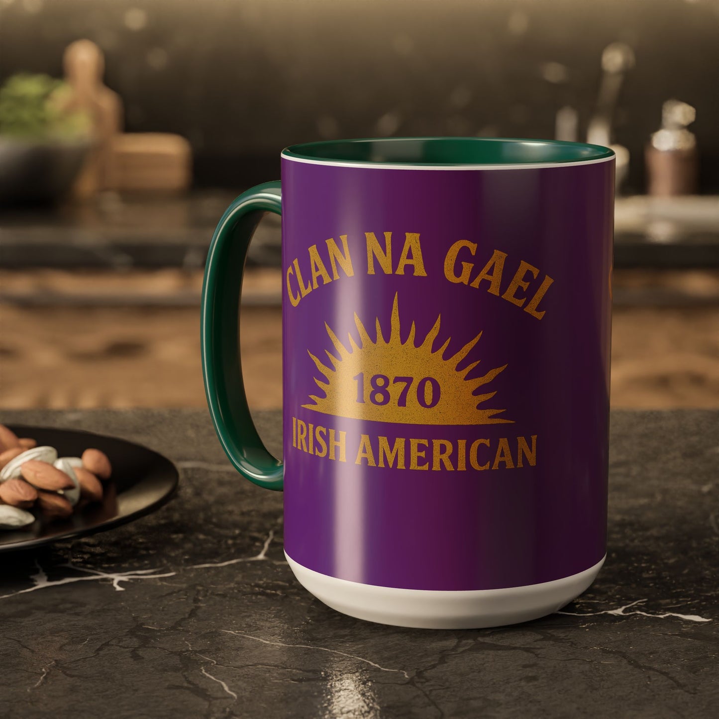 "Clan na Gael - Irish American", Colorful Mugs (11oz, 15oz) (Vesper Violet)