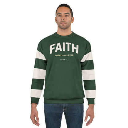 "Faith Overcomes Fear", Unisex Sweatshirt (Monsoon Green)