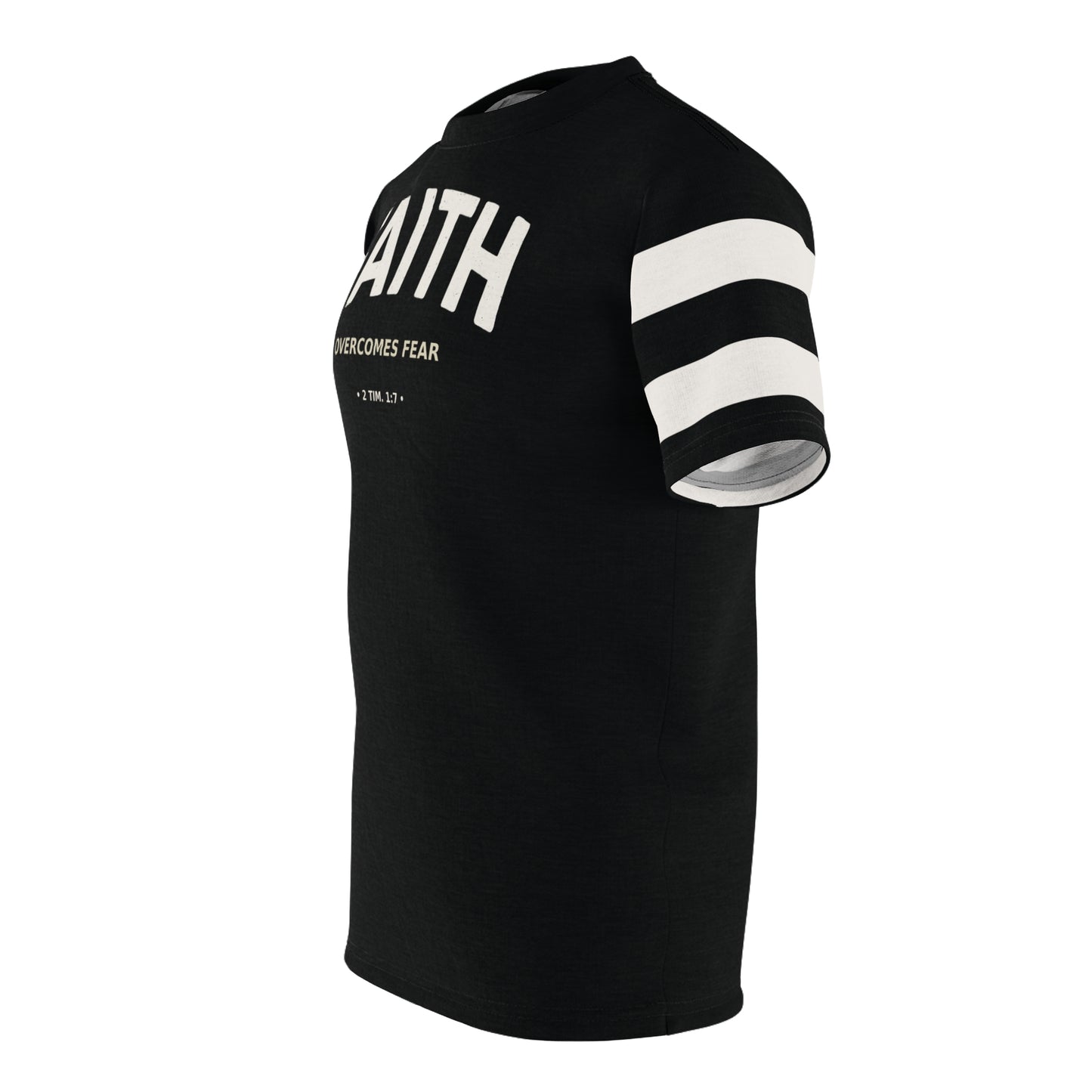 "Faith Overcomes Fear", Unisex Tee (Moonless Black)