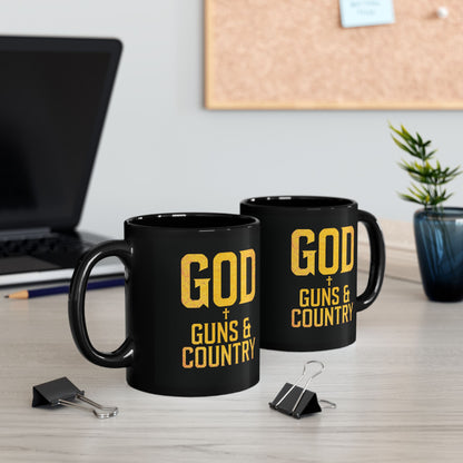 "God, Guns & Country" #02, Black Mug (11oz & 15oz)