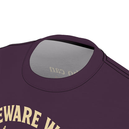 "Beware Woke - Voltaire", Wearable Art Unisex T-shirt (Blackberry Wine)