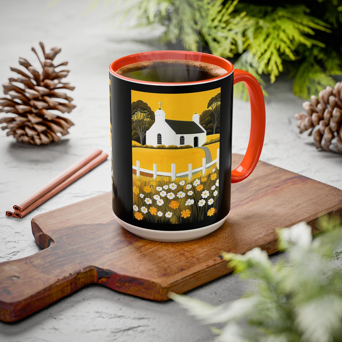 "Eaglais a’ Bhuidhe (Gaelic) - The Church of Golden Hope (English)", Colorful Mugs (11oz & 15oz)