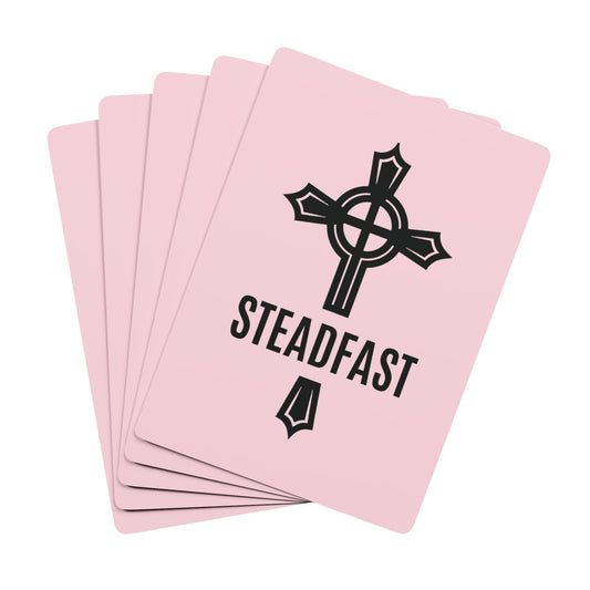"Steadfast Cross", Christian Playing Cards (Ethereal Pink)
