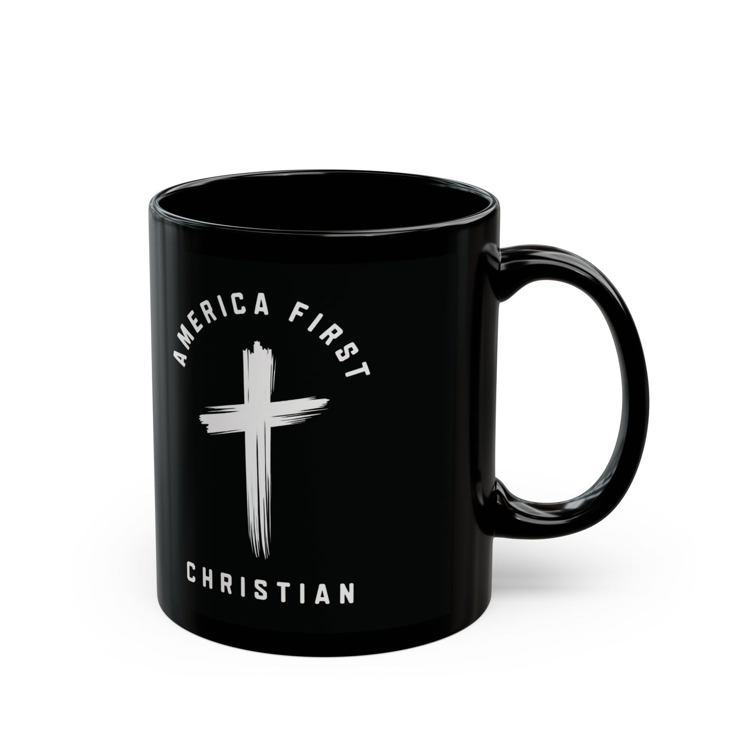 "America First Christian" #05, Black Mug (11oz & 15oz)