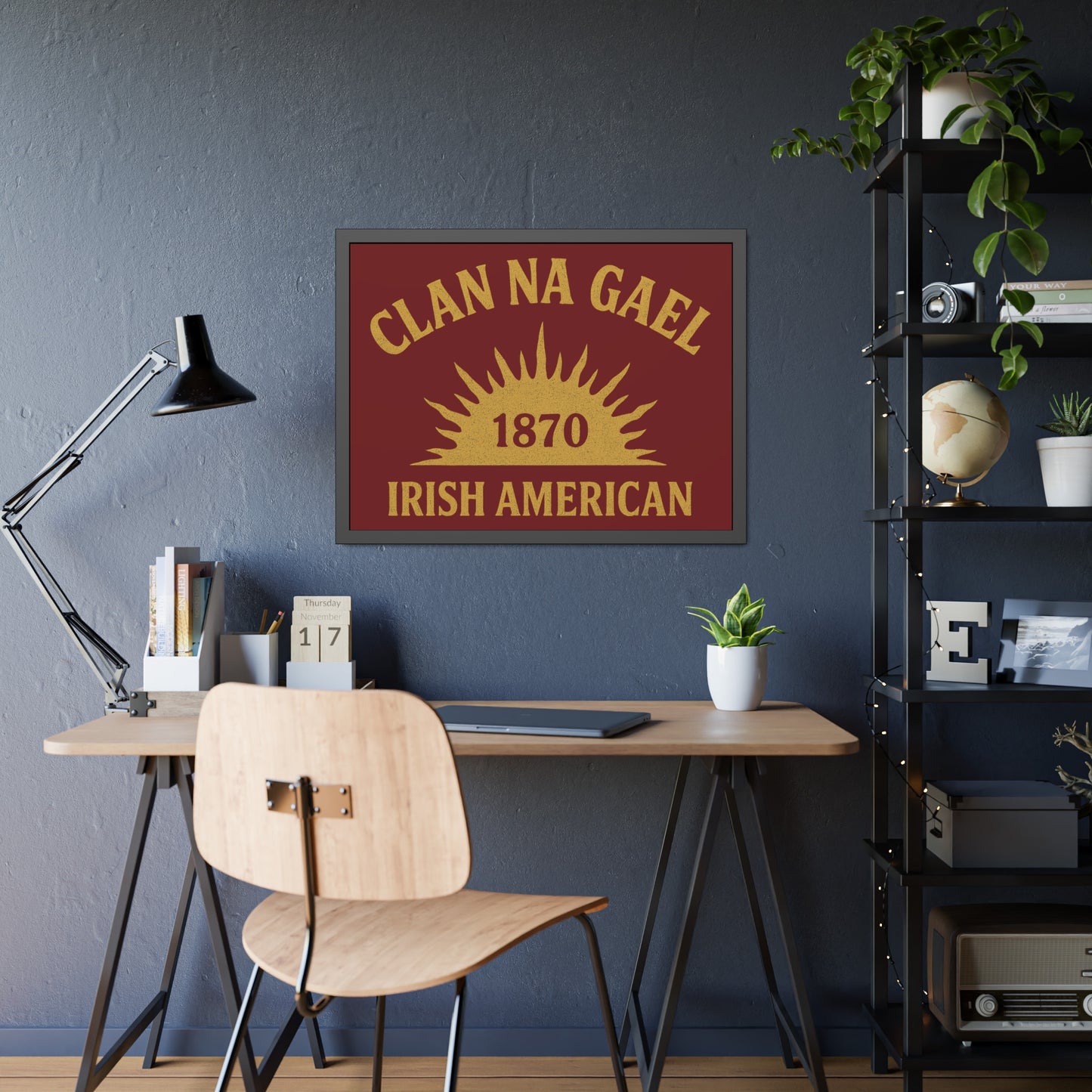 "Clan na Gael - Irish American", Framed Paper Poster (Palladius Red)