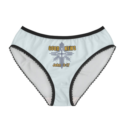"Good News - John 3:17", Women's Briefs (Bubbles Blue)