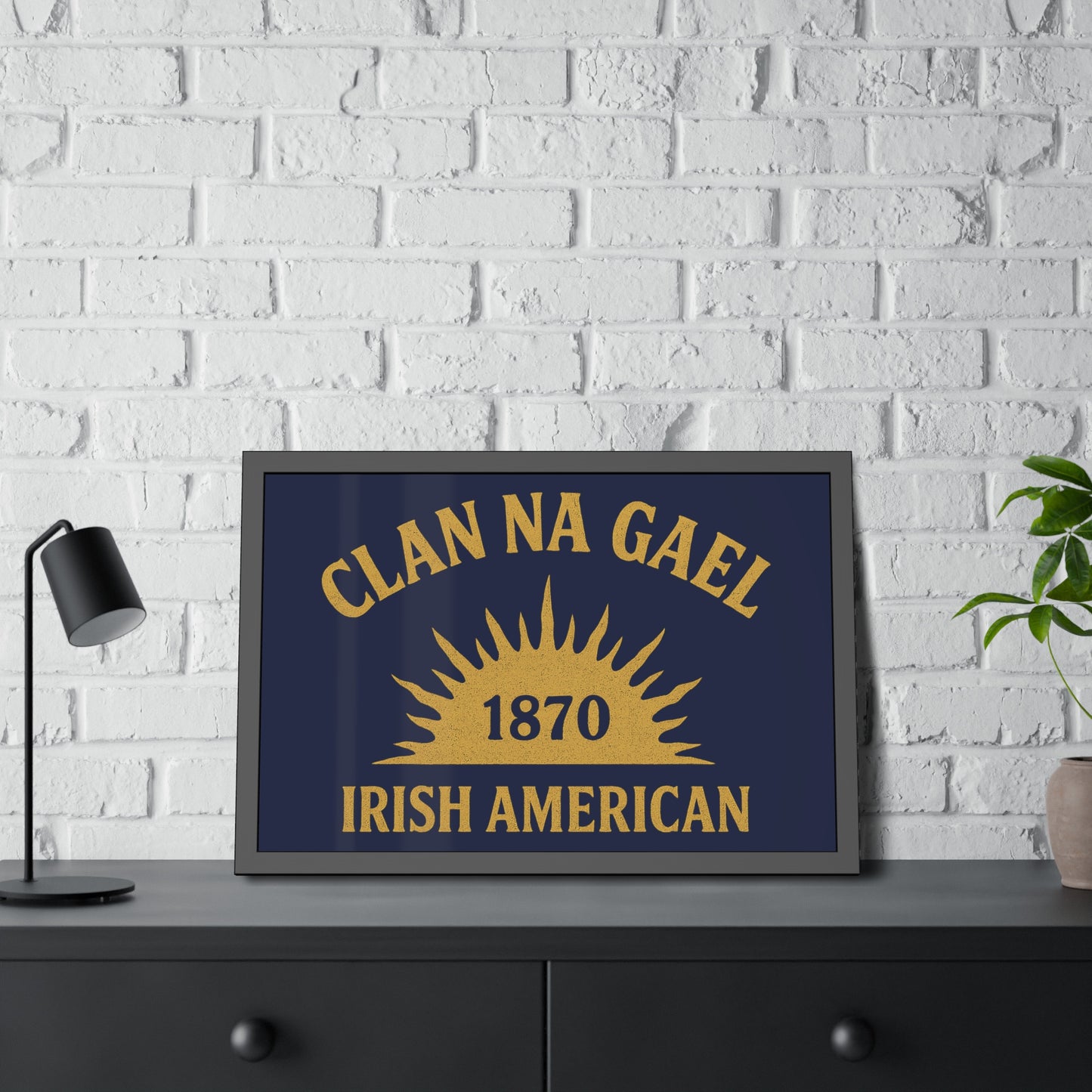 "Clan na Gael - Irish American", Framed Paper Poster (Mariana Blue)