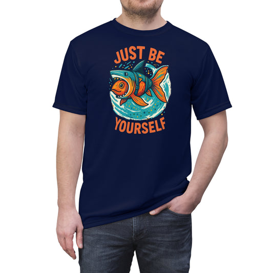 "Just Be Yourself", Unisex T-shirt (Mariana Blue)