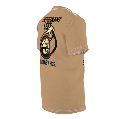 "The Tolerant Left", Unisex T-shirt (Camel Brown)