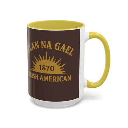 "Clan na Gael - Irish American", Colorful Mugs (11oz, 15oz) (Wild Boar Brown)