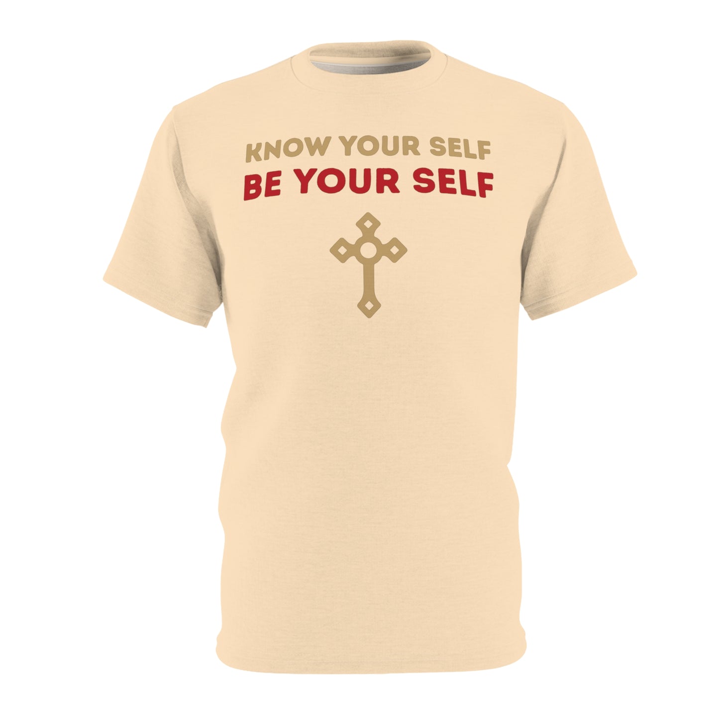 "Know Your Self", Unisex T-shirt (Cantaloupe Cream)