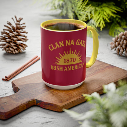 "Clan na Gael - Irish American", Colorful Mugs (11oz, 15oz) (Fénechas Red)
