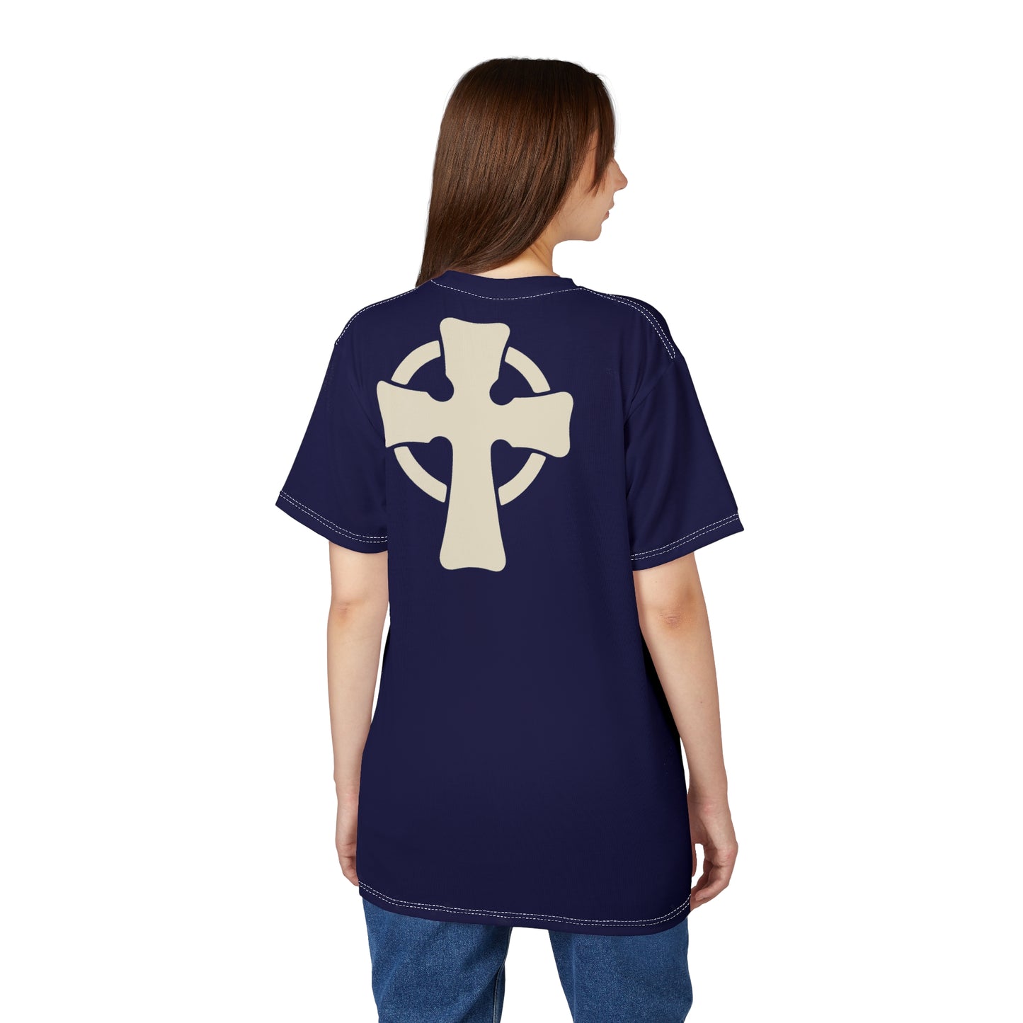"Retro Jesus", Unisex T-shirt (Memorial Blue)