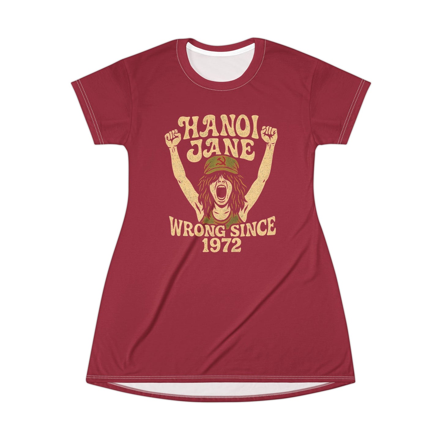"Hanoi Jane", T-Shirt Dress (Harvard Crimson)