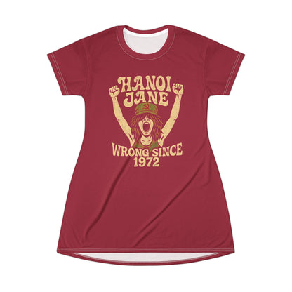 "Hanoi Jane", T-Shirt Dress (Harvard Crimson)