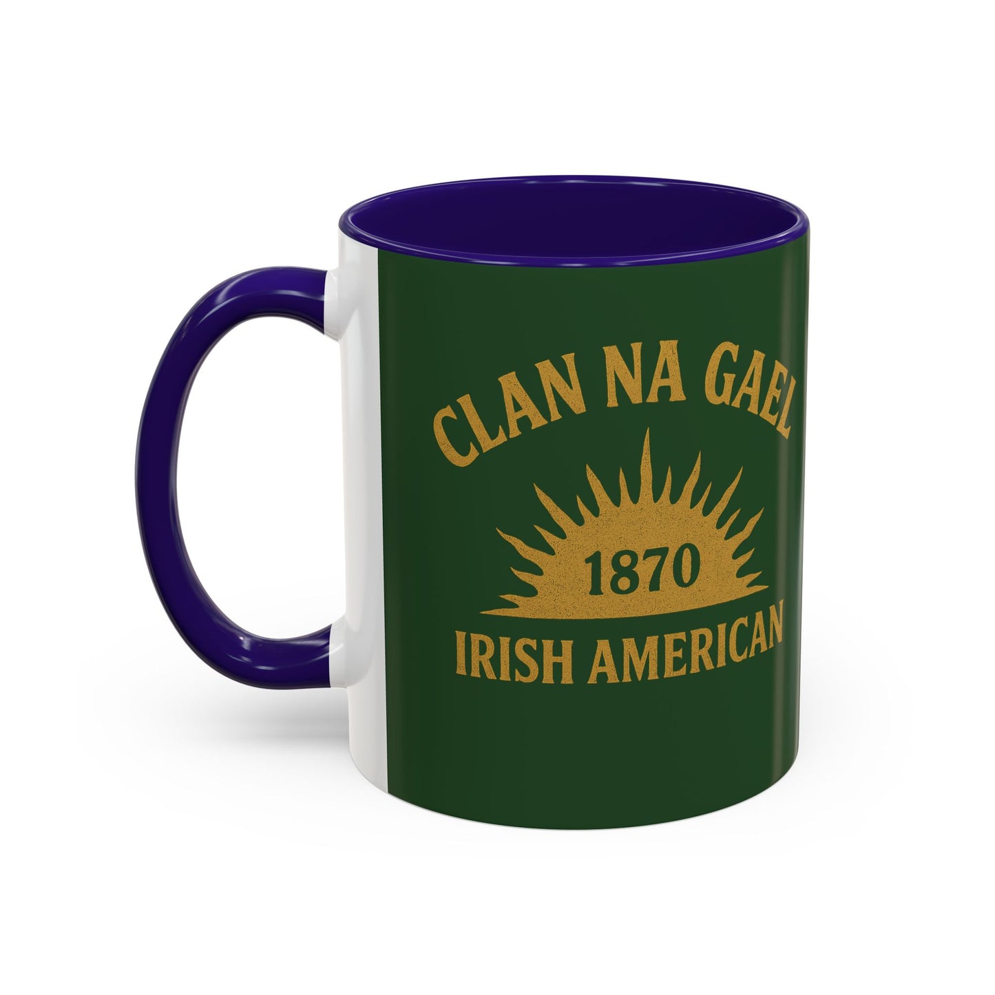 "Clan na Gael - Irish American", Colorful Mugs (11oz, 15oz) (Brithemain Green)