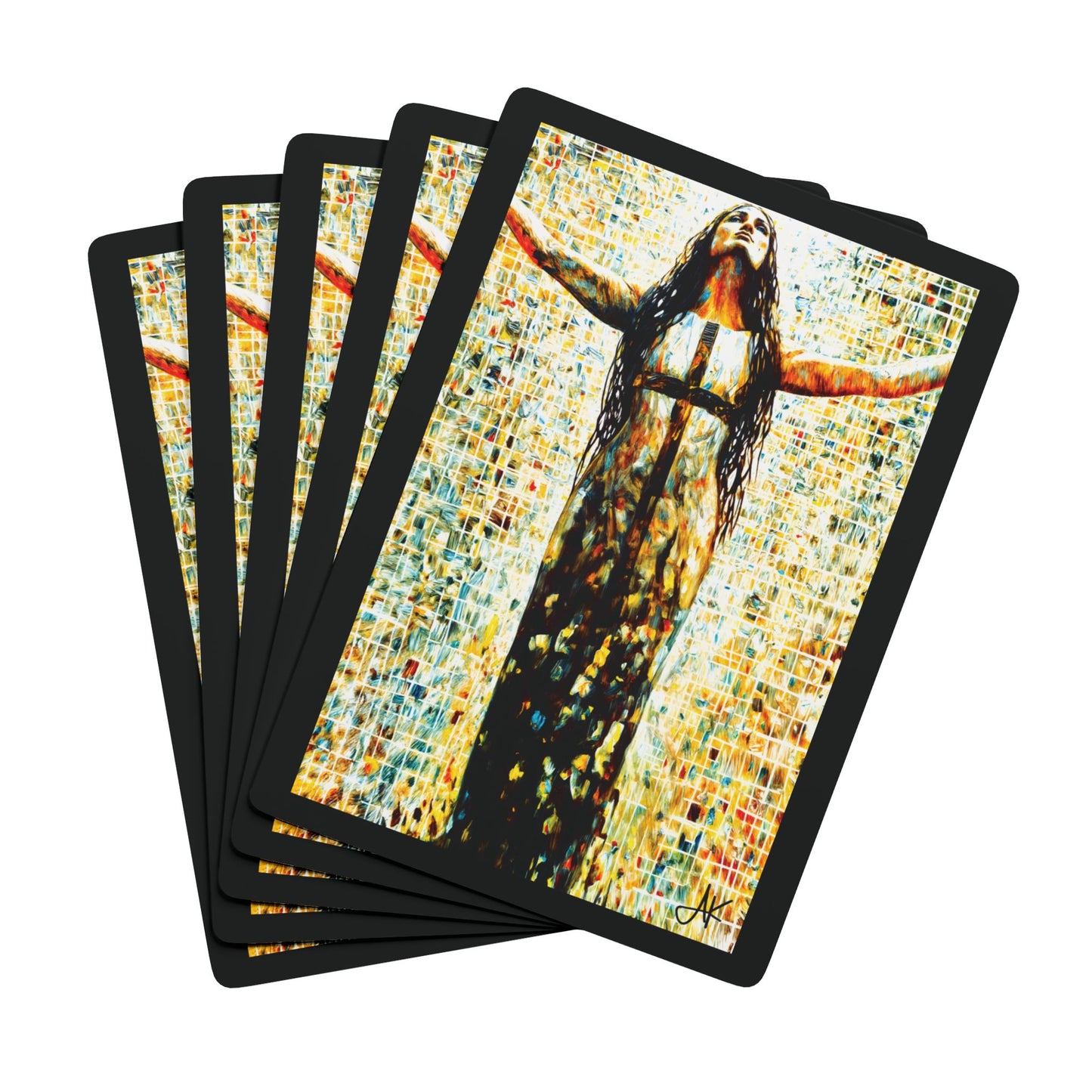 "Walk with God", Christian Fine Art Playing Cards (Void Black)