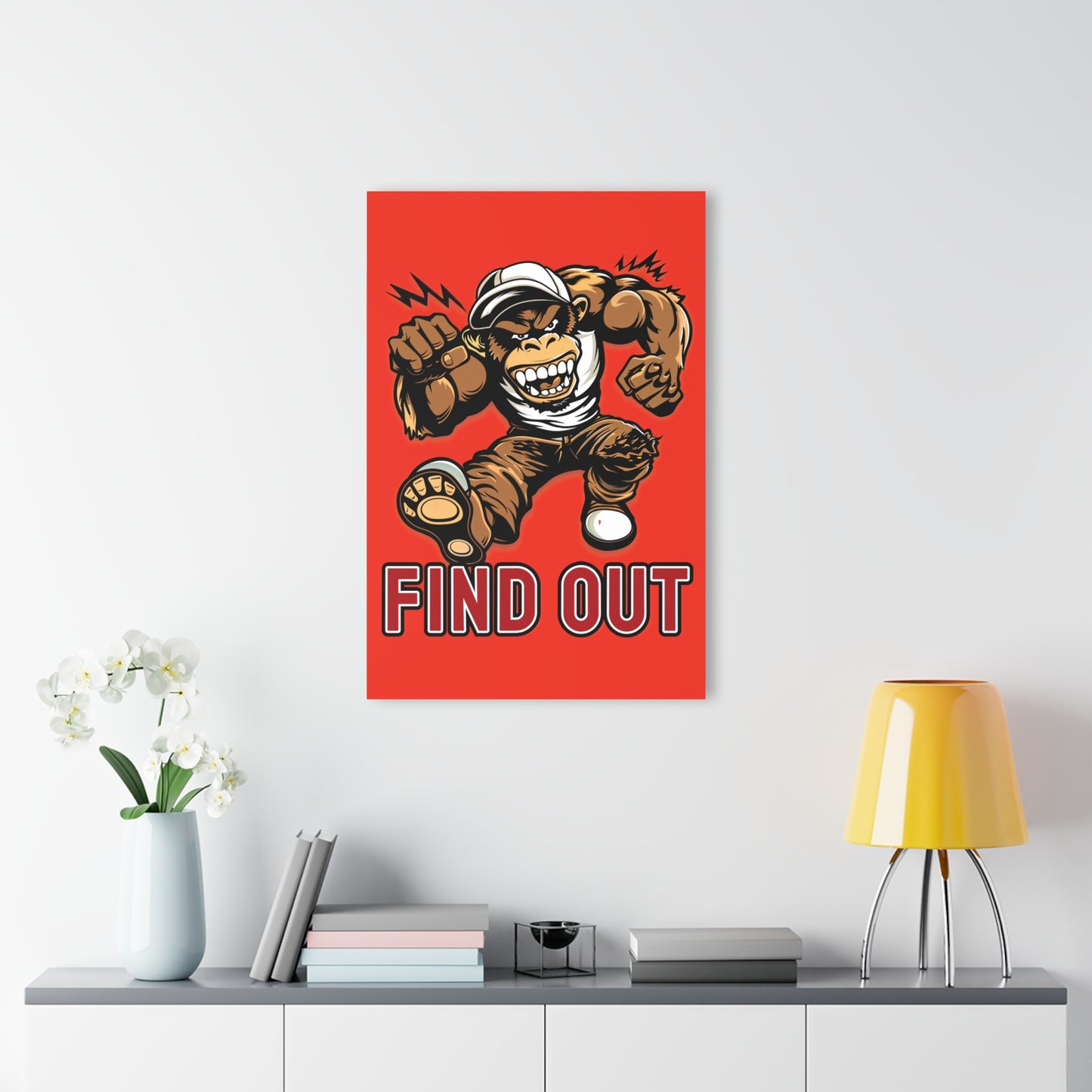 "Find Out", Acrylic Wall Prints (French Cleat Hanging) (Ferrari Red)