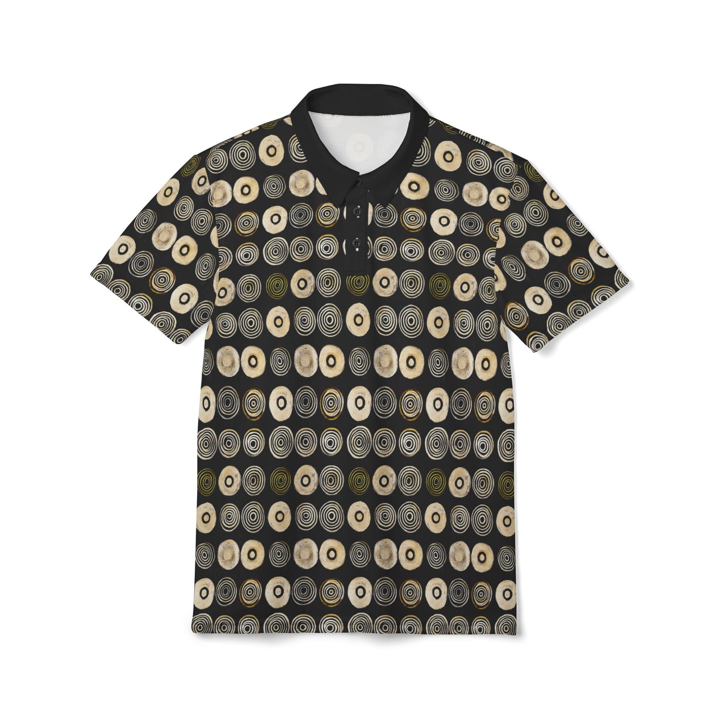 "Punk Polka", Unisex Polo Shirt (Plain Black Collar)