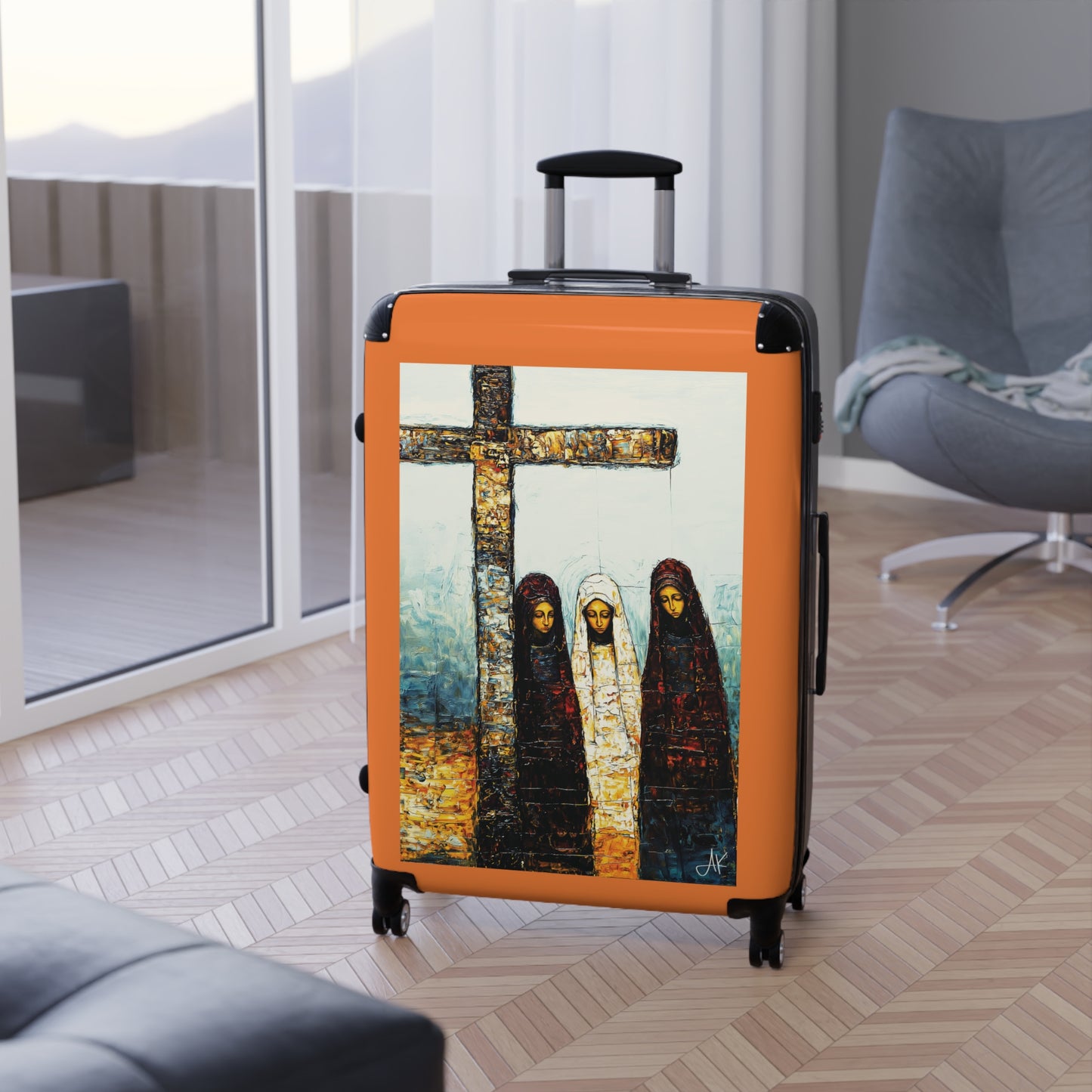 "At-the-Foot of the Cross - John 19:25", Suitcases (Light Orange)